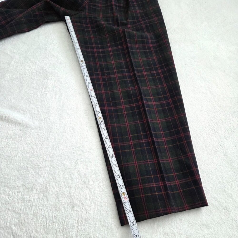 Vtg Wool Plaid Pants Size 12 Old Money Heritage Preppy‎ Straight Leg High Waist - Picture 12 of 13